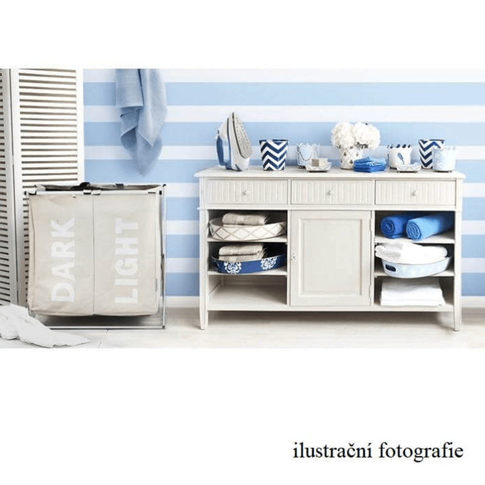 Látkový koš na prádlo, šedobéžová, LAUNDRY TYP 1 Kondela (foto 2)