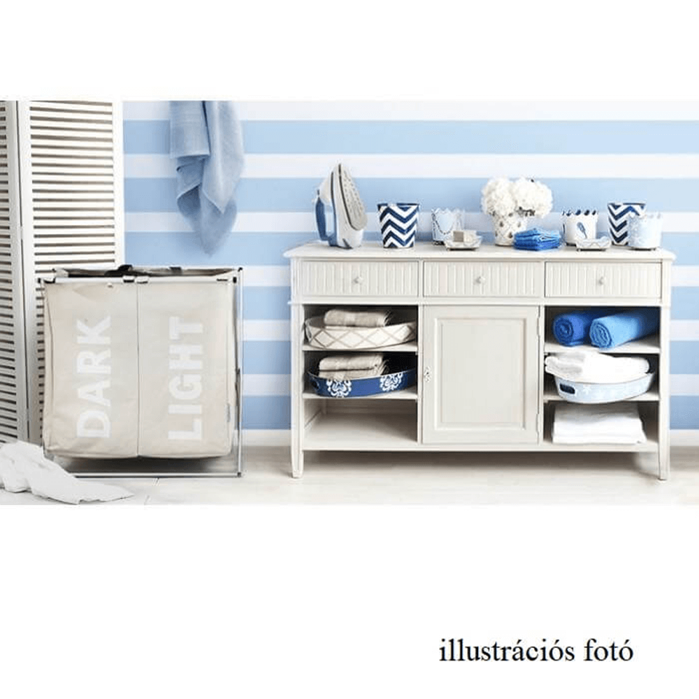 Szennyestartó kosár szövetből, szürke-bézs, LAUNDRY TYP 1 Szennyestartó kosár szövetből, szürke-bézs, LAUNDRY TYP 1