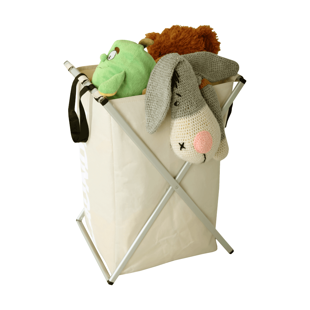 Szennyestartó kosár szövetből, szürke-bézs, LAUNDRY TYP 1 Szennyestartó kosár szövetből, szürke-bézs, LAUNDRY TYP 1