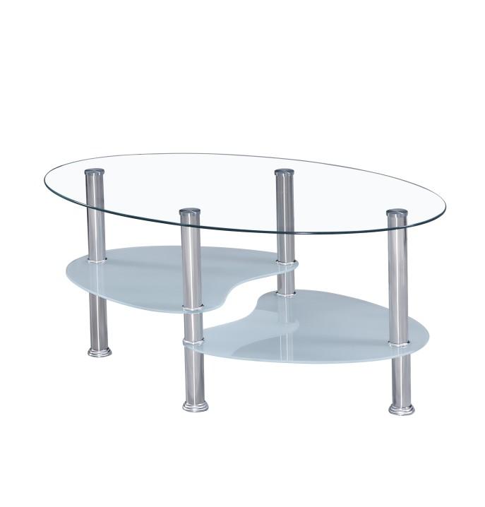 Konferenčný stolík, oceľ/sklo, WAVE NEW R2, rozbalený tovar