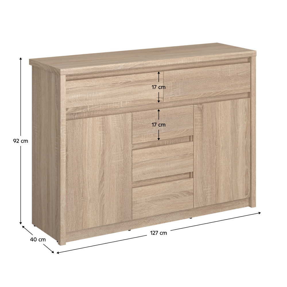 Komoda 2D5S, dub sonoma, NORTY TYP 10