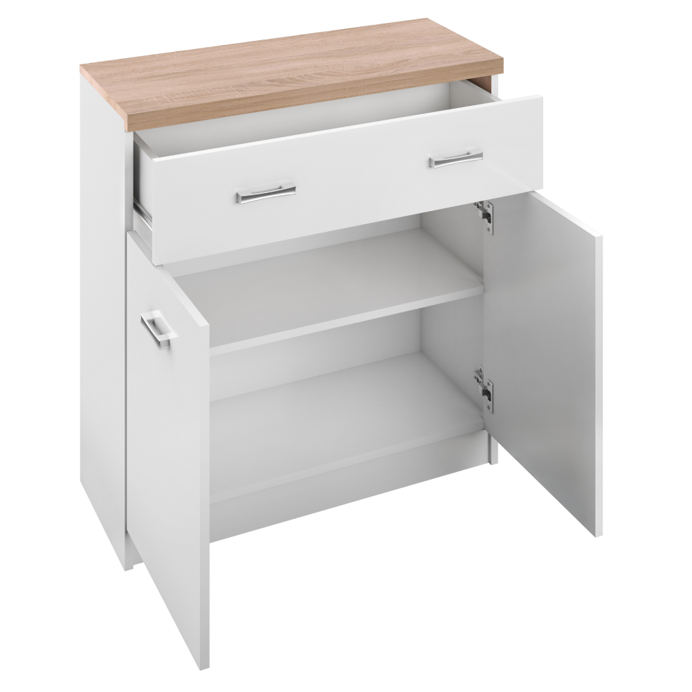 Komód 2D1S, fehér/tölgy sonoma, TOPTY TYP 14 Komód 2D1S, fehér/tölgy sonoma, TOPTY TYP 14