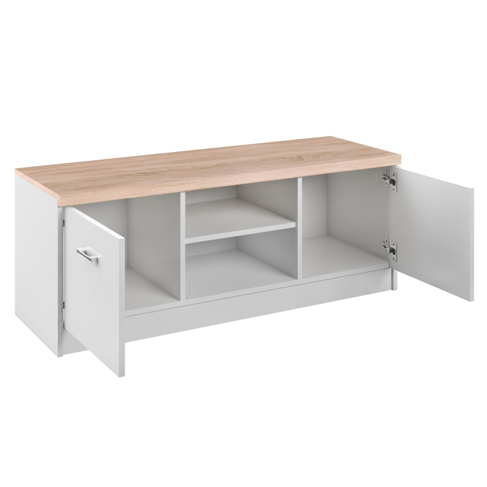 RTV asztal 2d, DTD laminált, fehér/tölgy sonoma, TOPTY TYP 15