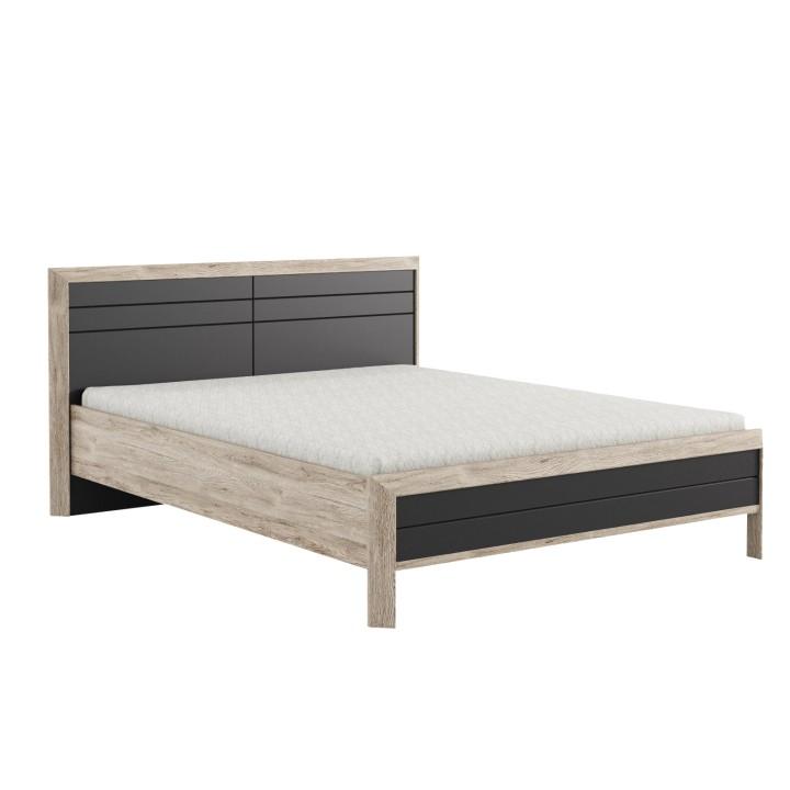 Postel LN16 160x200, san remo/grafit LUMPUR P1, poškozené zboží