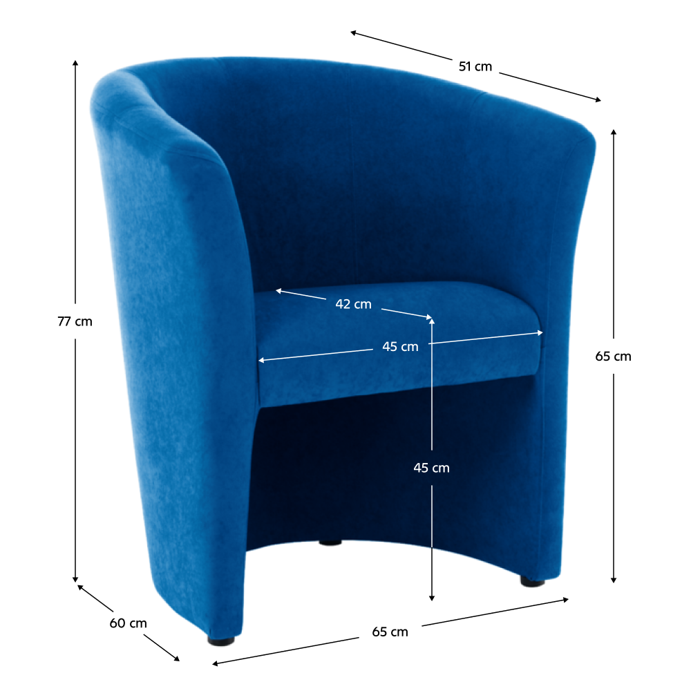 Klub fotel, kék, CUBA Klub fotel, kék, CUBA