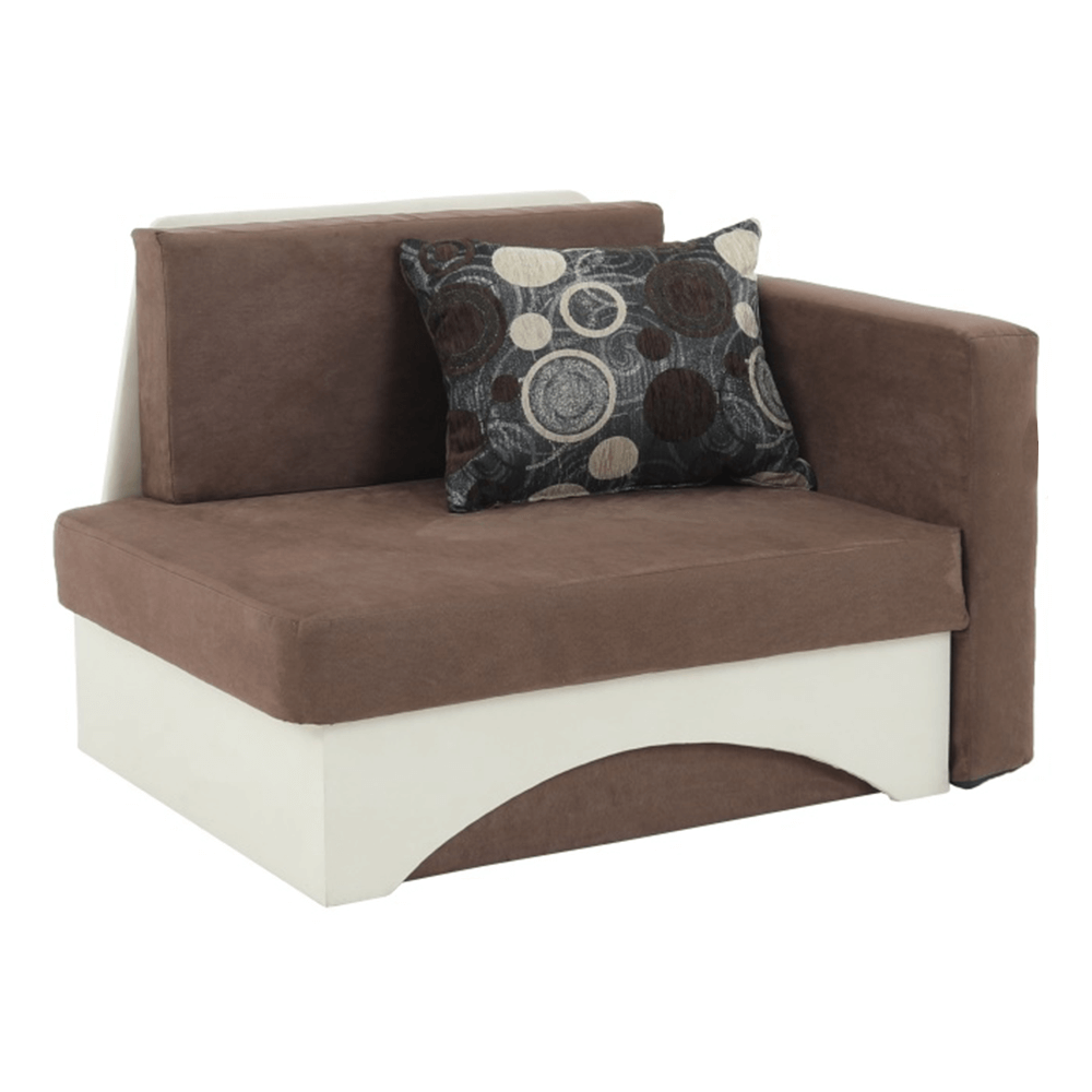 Kanapé fotel ágyfunkcióval, barna+bézsszínű, jobbos KUBOS