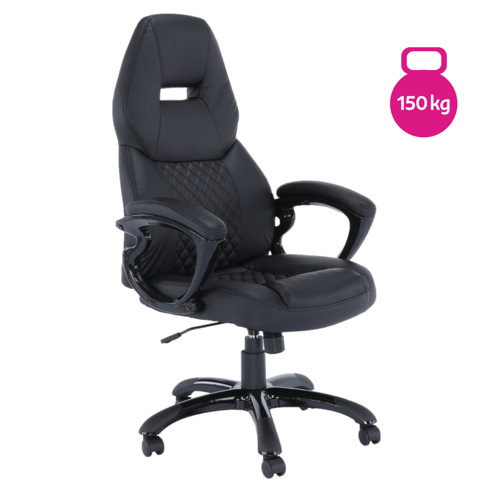 Kancelářské křeslo, ekokůže černá, HEVYR