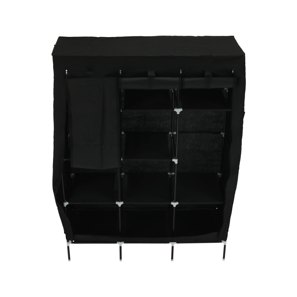 Szekrény szervező, anyag/fém, fekete, TARON VNW05
