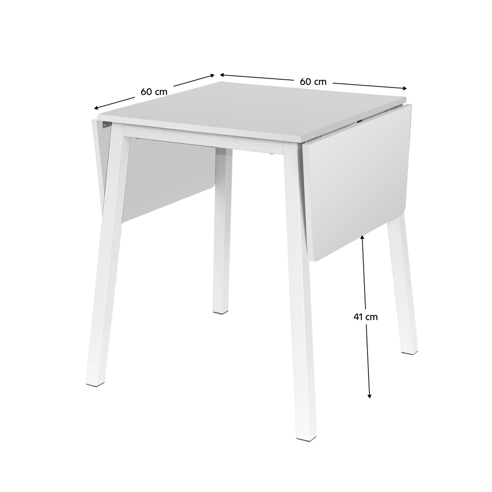 Étkezőasztal, MDF fóliázott/fém, fehér, 60-120x60 cm, MAURO Étkezőasztal, MDF fóliázott/fém, fehér, 60-120x60 cm, MAURO