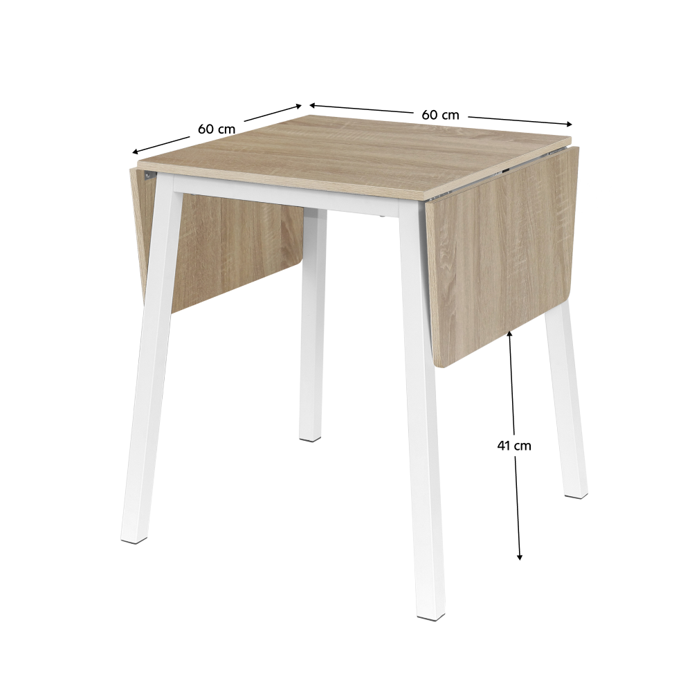 Étkezőszék, MDF fóliázott/fém, tölgy sonoma/fehér, 60-120x60 cm, MAURO Étkezőszék, MDF fóliázott/fém, tölgy sonoma/fehér, 60-120x60 cm, MAURO