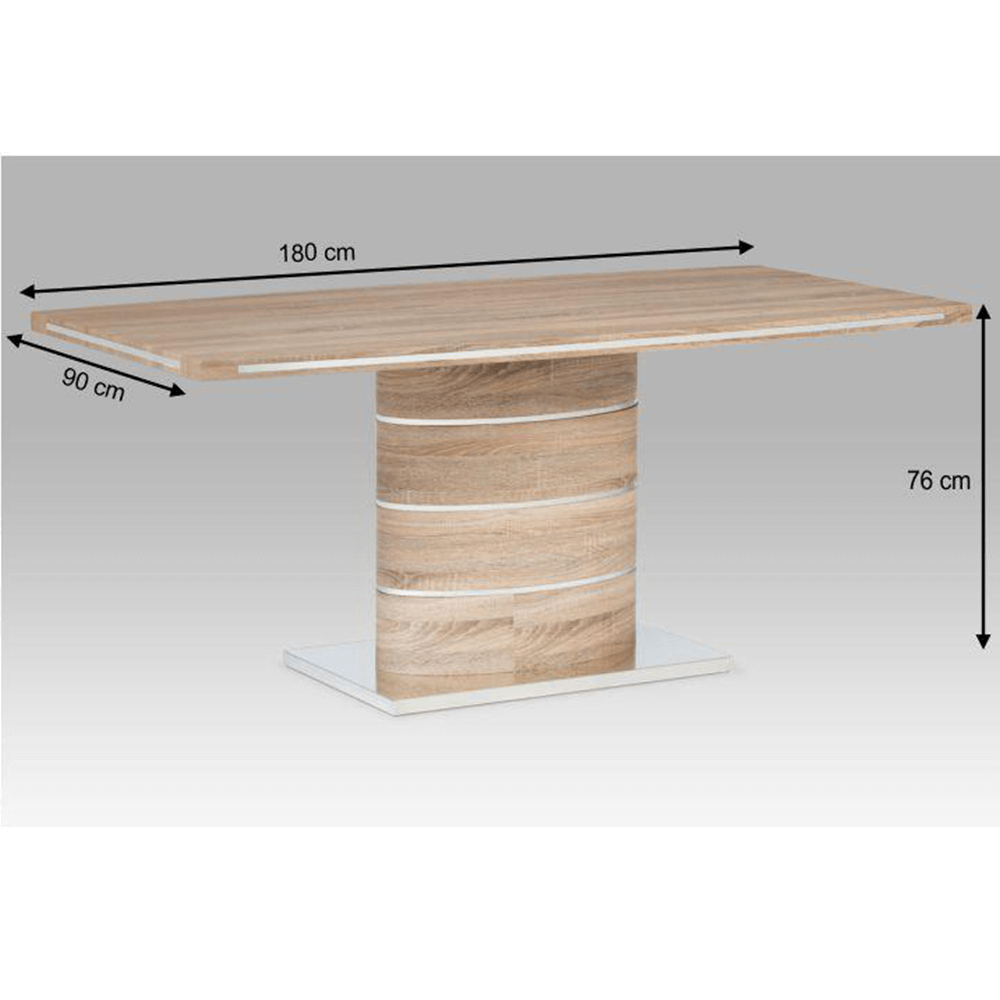 Étkezőasztal, MDF, tölgy sonoma, 180x90 cm, AMAR