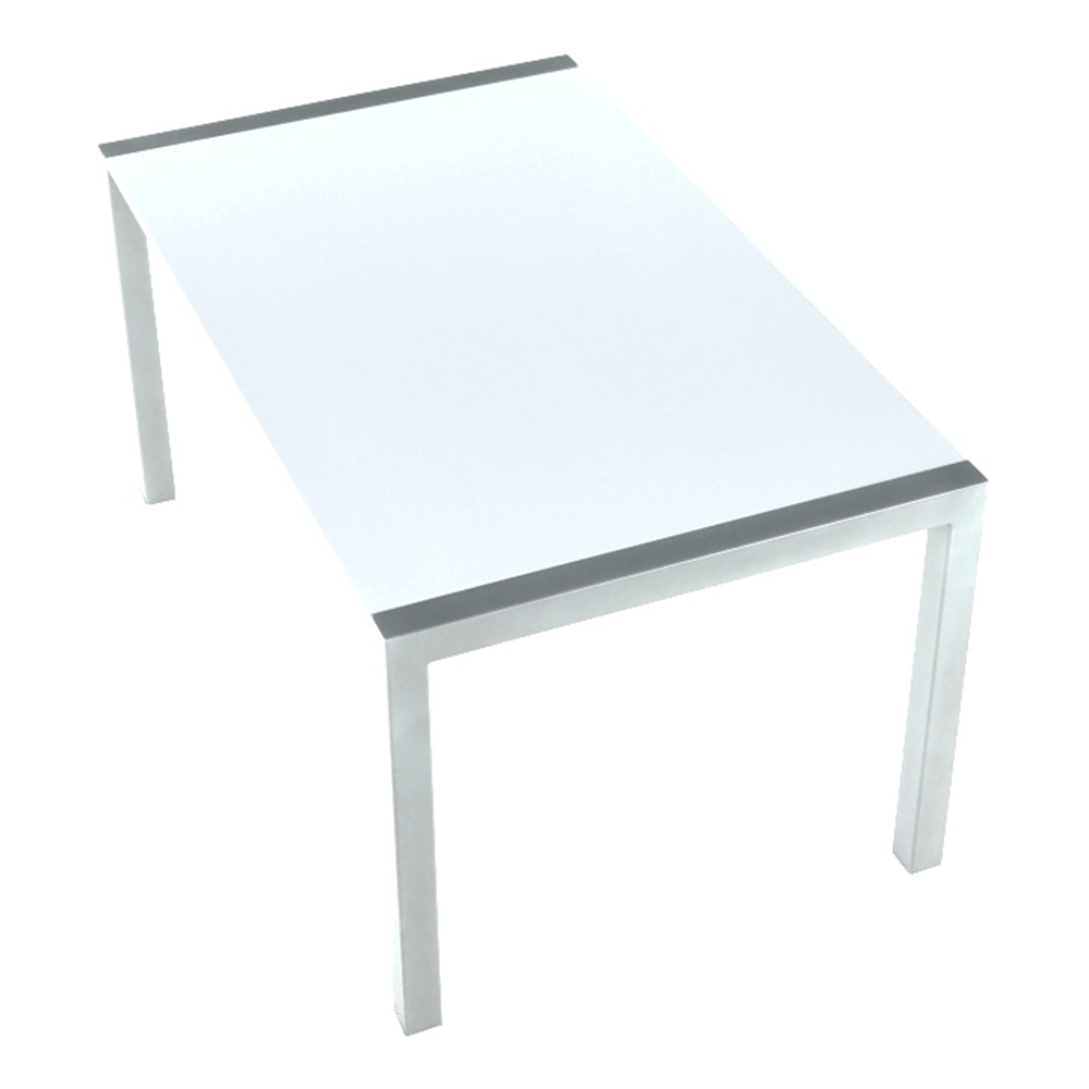 Étkezőasztal, nyitható, MDF/fém, fehér extra magasfényű HG, 150-190-230x90 cm, DARO
