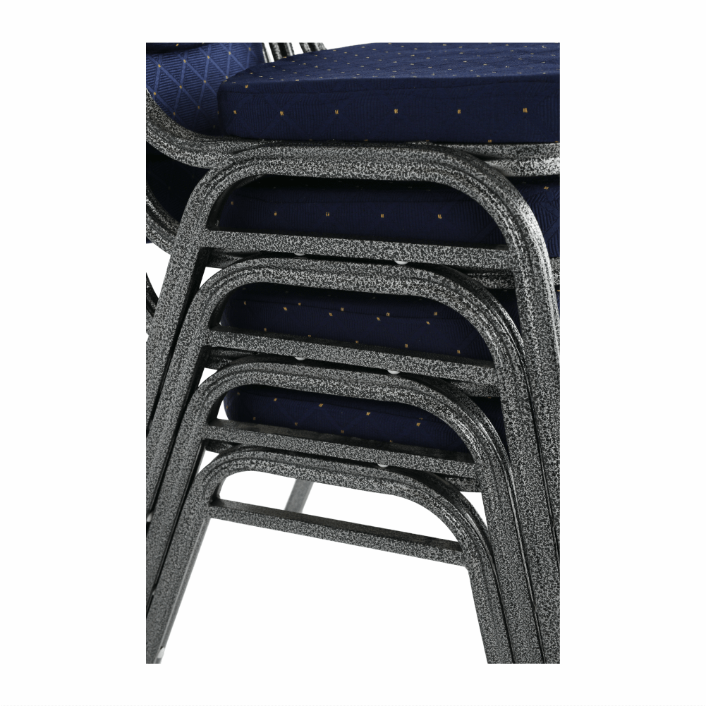 Židle, stohovatelná, látka modrá/šedý rám, JEFF 2  NEW