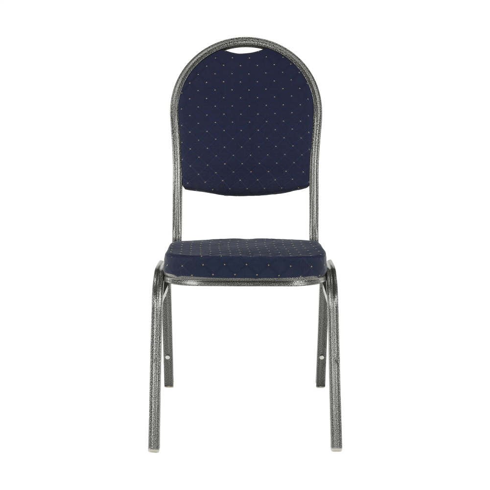 Židle, stohovatelná, látka modrá/šedý rám, JEFF 2  NEW