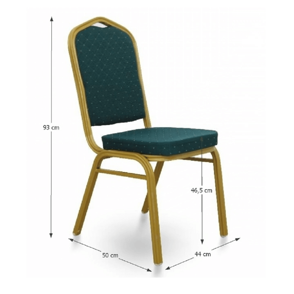 Stohovatelná židle, zelená / matný zlatý rám, ZINA 2 NEW