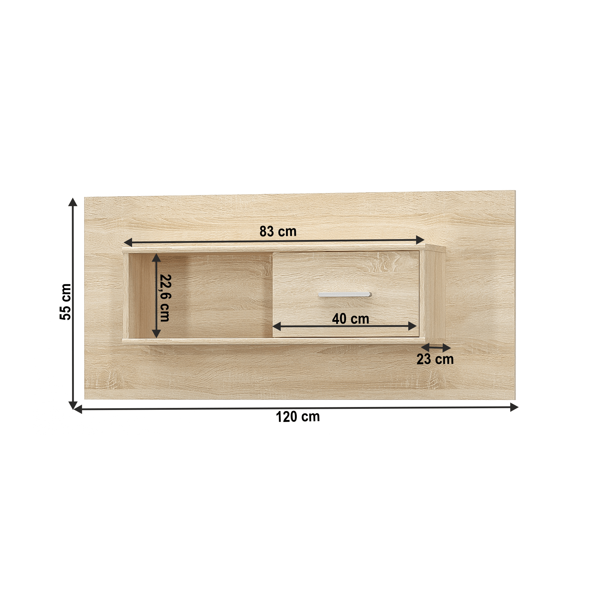 Visiaca skrinka 1D, dub sonoma, TEYO