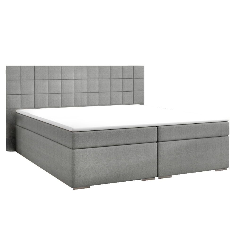 Boxspring ágy, 160x200, szürke, NAPOLI MEGAKOMFORT VISCO