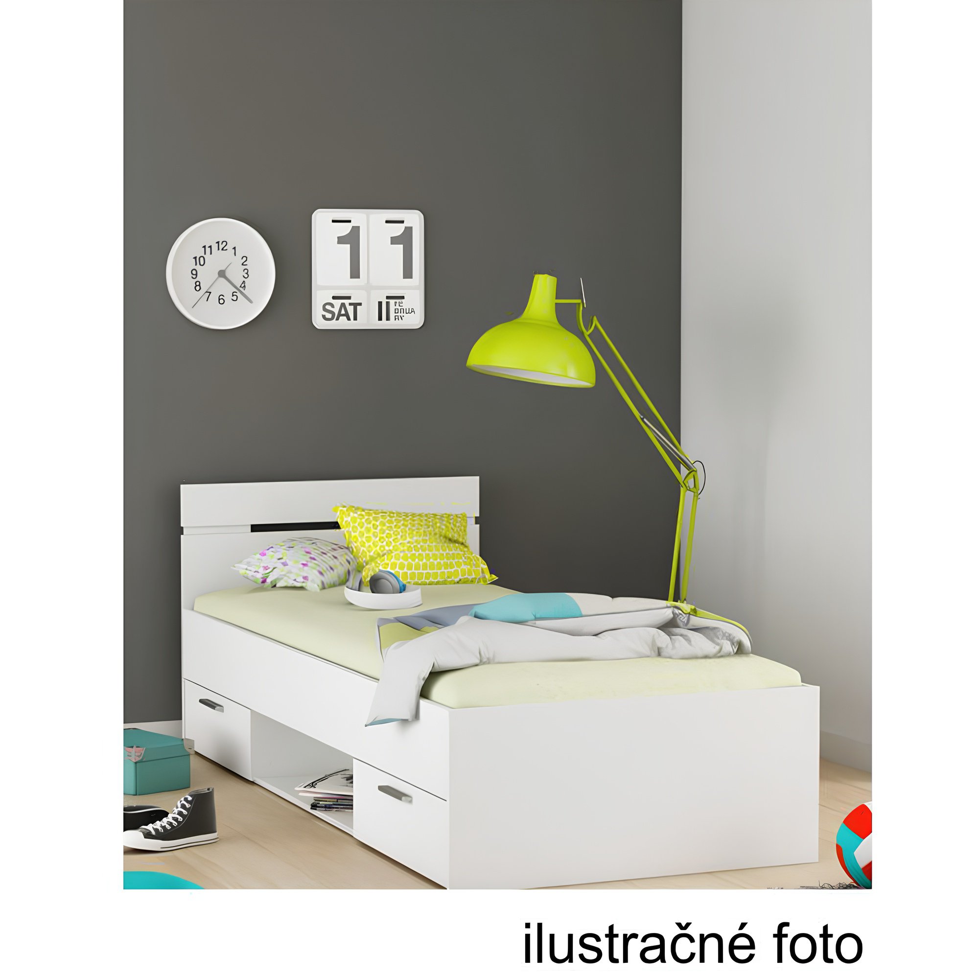 Posteľ, 90x200, dub sonoma, MICHIGAN NEW