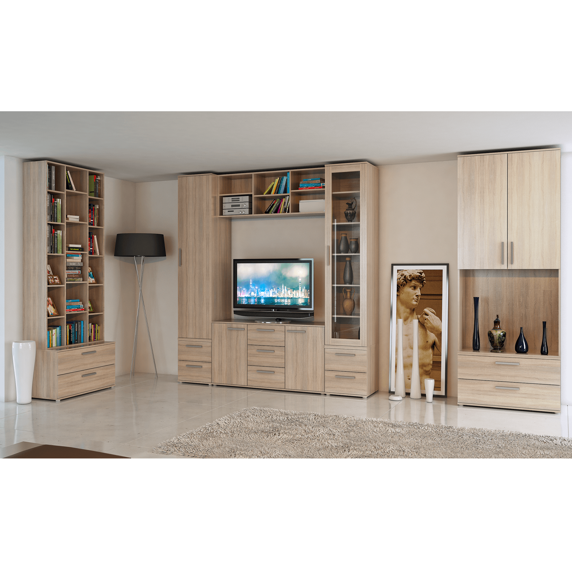 Vešiaková skriňa, dub sonoma, DUNAJ TYP 1