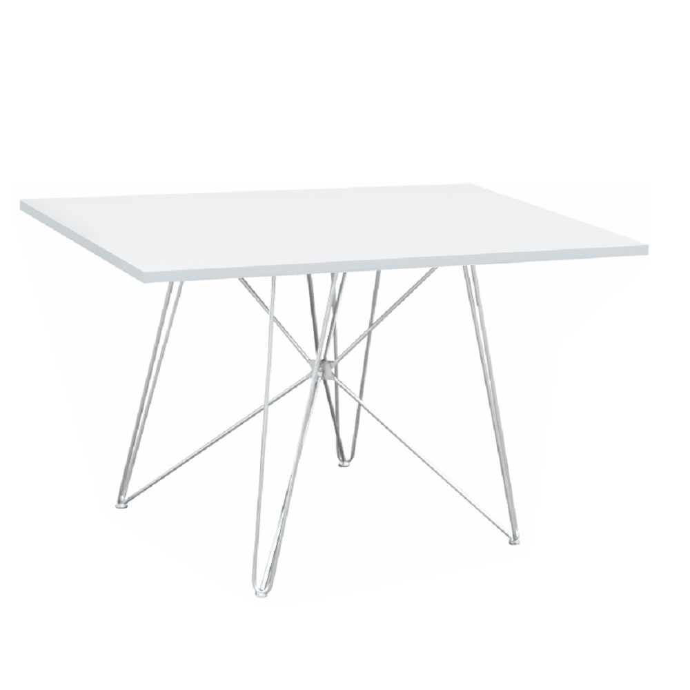 Masă dining, MDF/alb/HG luciu, 120x80 cm, ARTEM