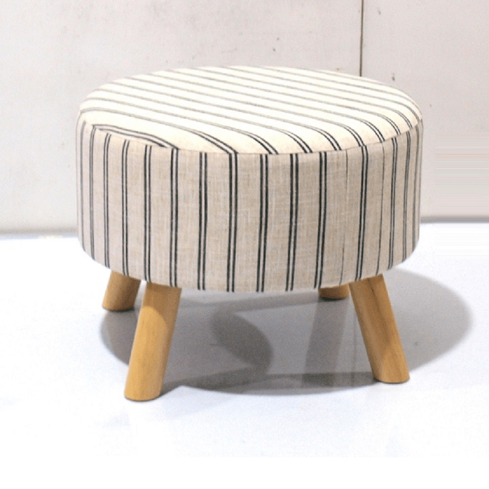 Ülőke, bézs anyag, nyomtatott textil/fa, RONDA