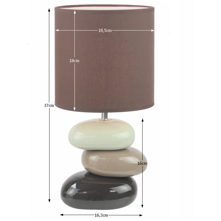 Keramická stolní lampa, kávová, QENNY TYP 5