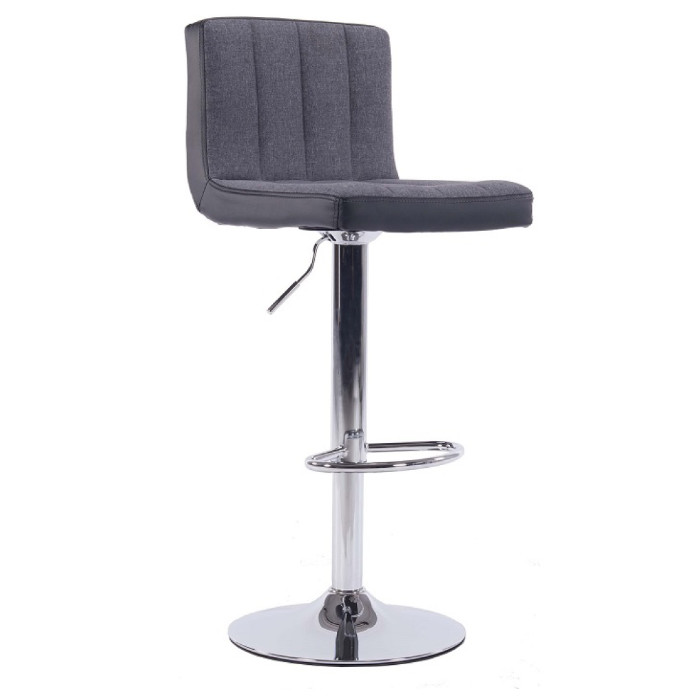 Barová židle, šedá / černá / chromovaná, HILDA