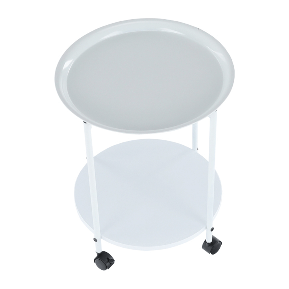 Příruční stolek s odkládací tácem, bílá, Derin