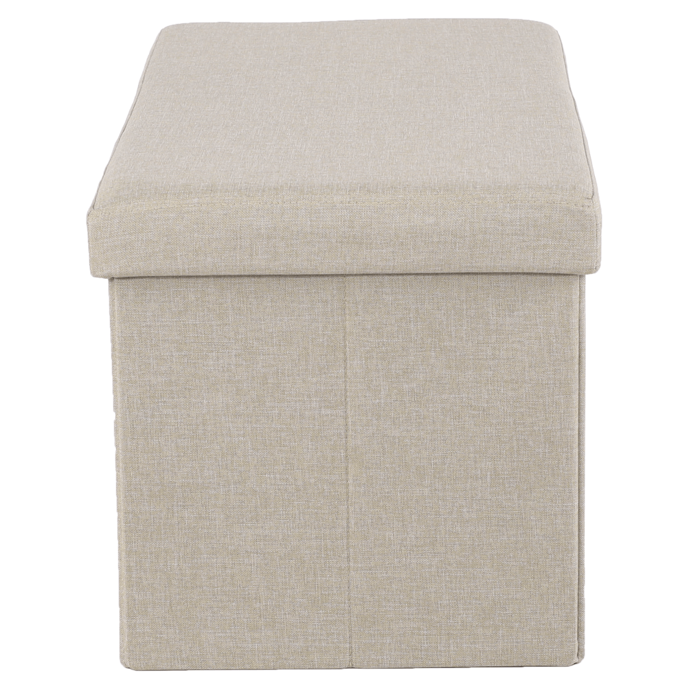 Összehajtható puff, bézs szövet, ORELIA