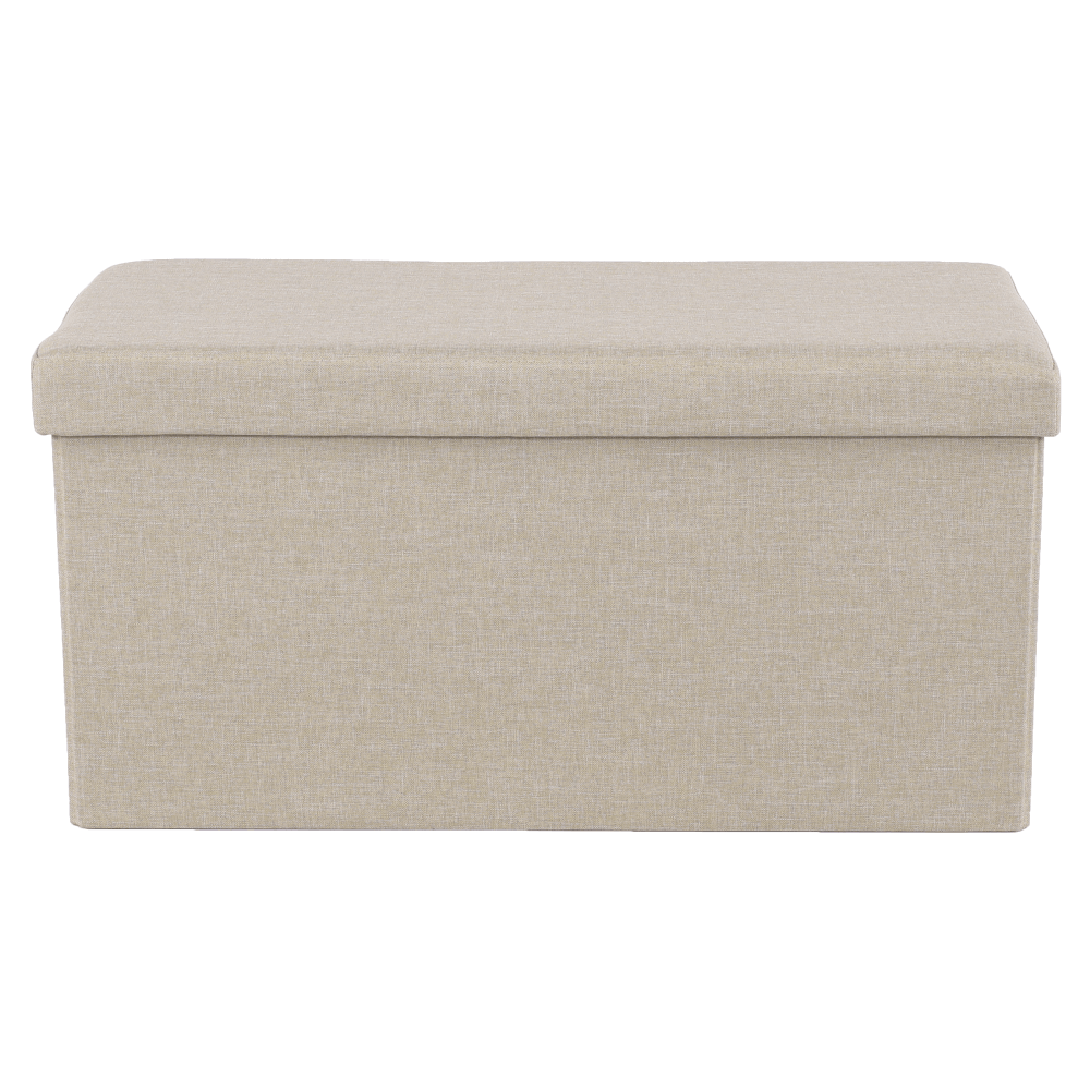 Összehajtható puff, bézs szövet, ORELIA