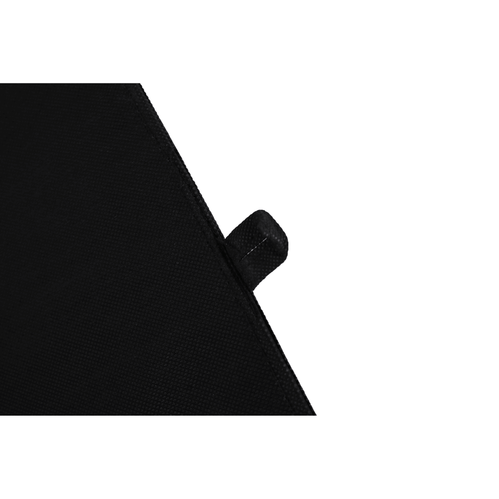 Összehajtható puff, fekete textilbőr, ZAMIRA