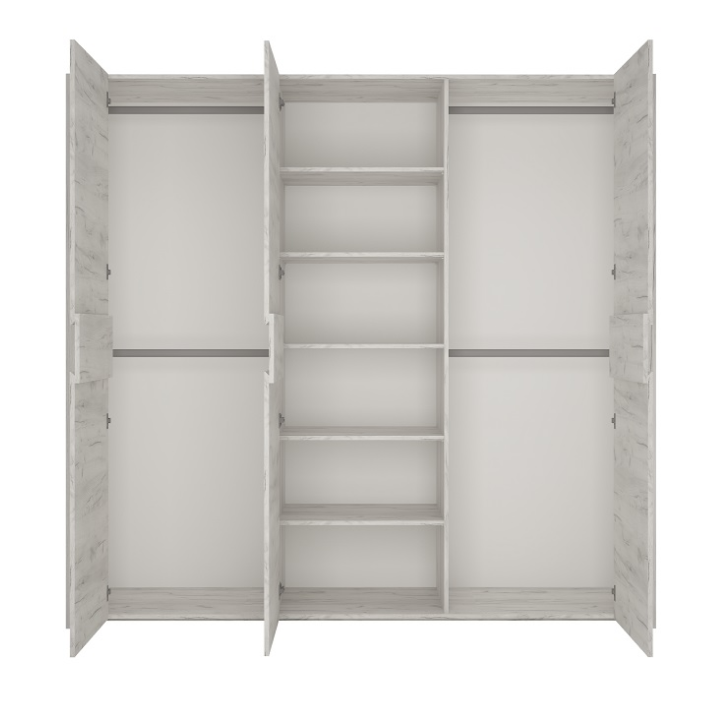 Hálószoba garnitúra, (szekrény, ágy 160x200, 2x éjjeliszekrény), fehér craft, ANGEL