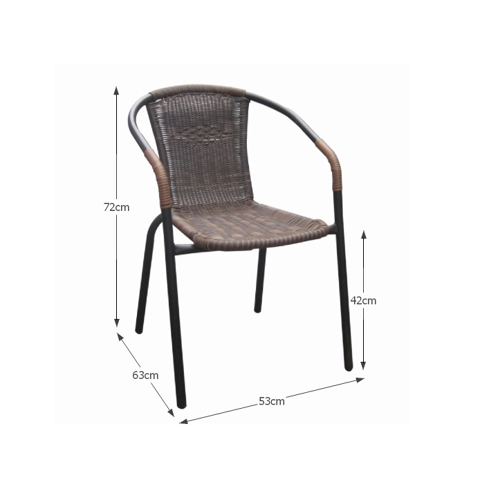 Stohovateľná stolička, hnedá/čierny kov, DOREN, poškodený tovar