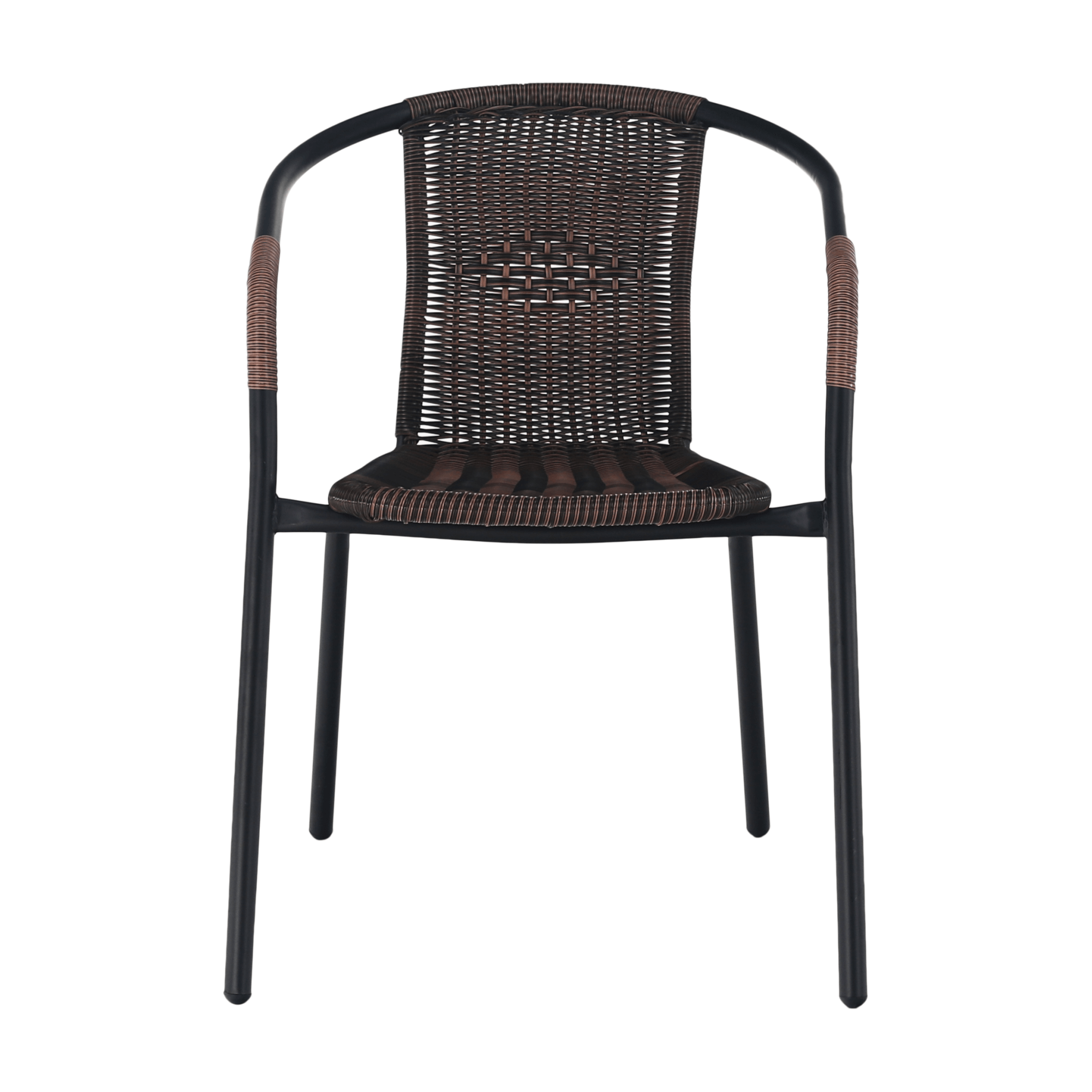 Stohovatelná židle, hnědá/černý kov, DOREN