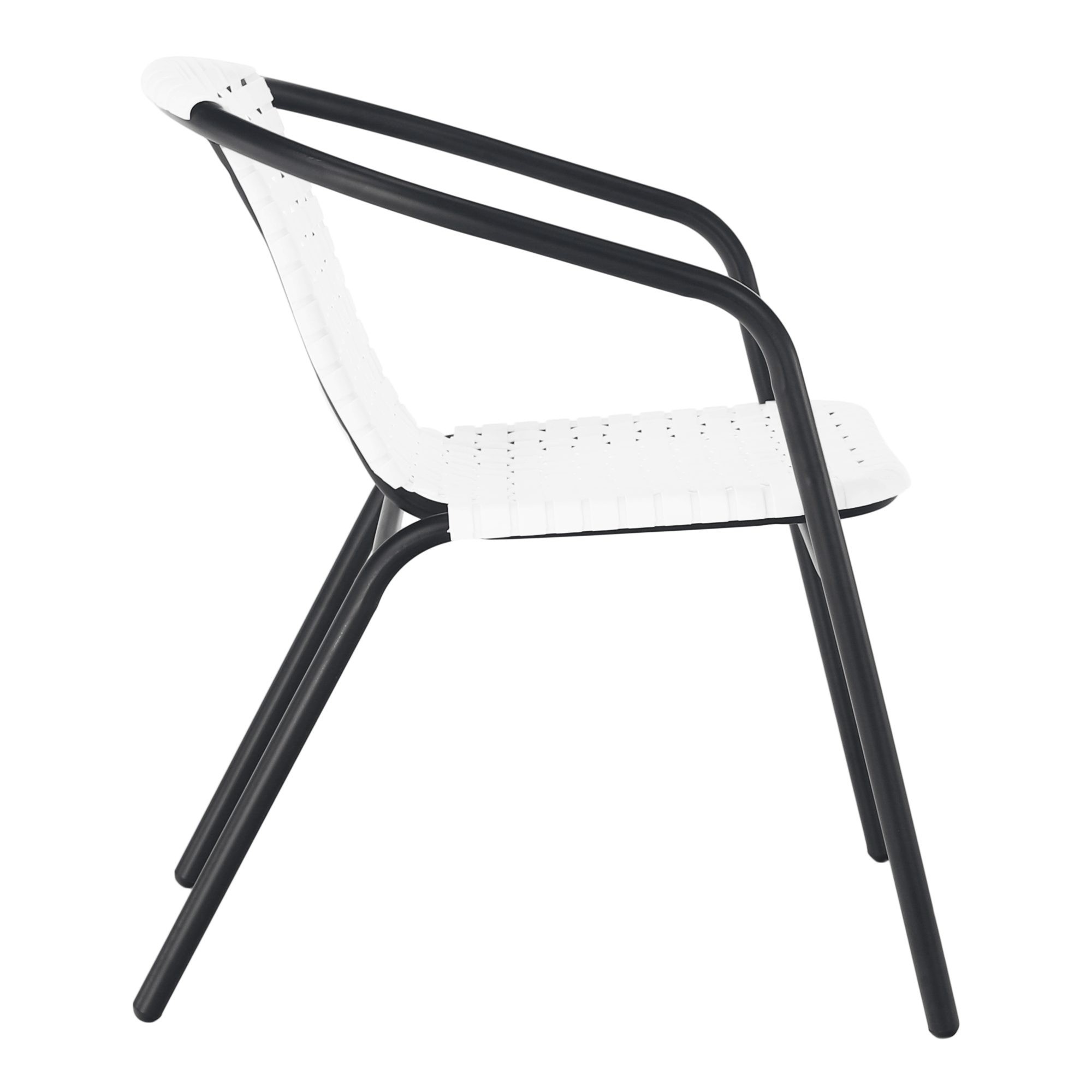 Záhradní židle, stohovatelná, bílá / černá, BERGOLA
