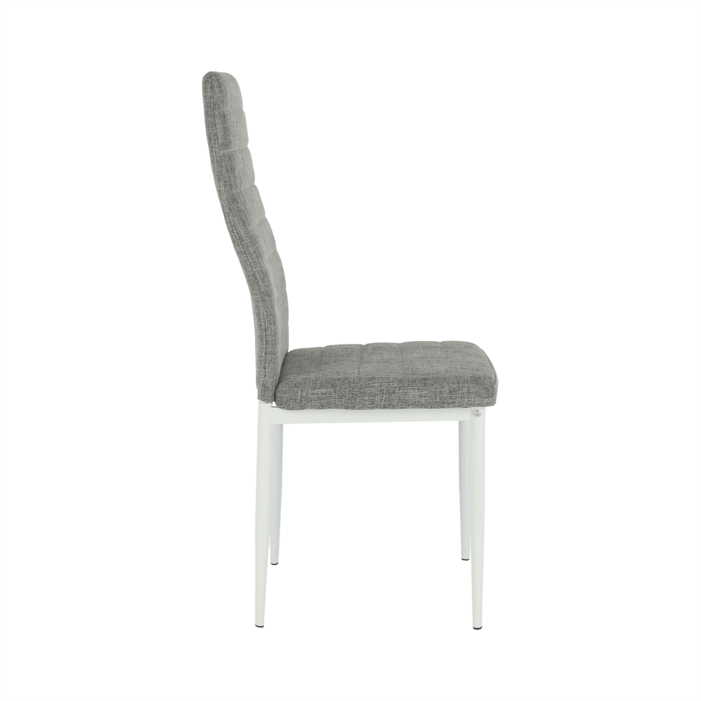 Židle, světlešedá látka / bílý kov, COLETA NOVA