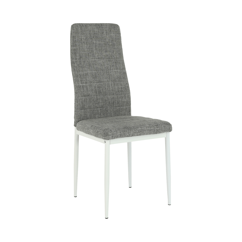 Židle, světlešedá látka / bílý kov, COLETA NOVA