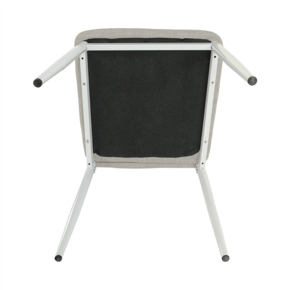 Židle, béžová látka / bílý kov, COLETA NOVA
