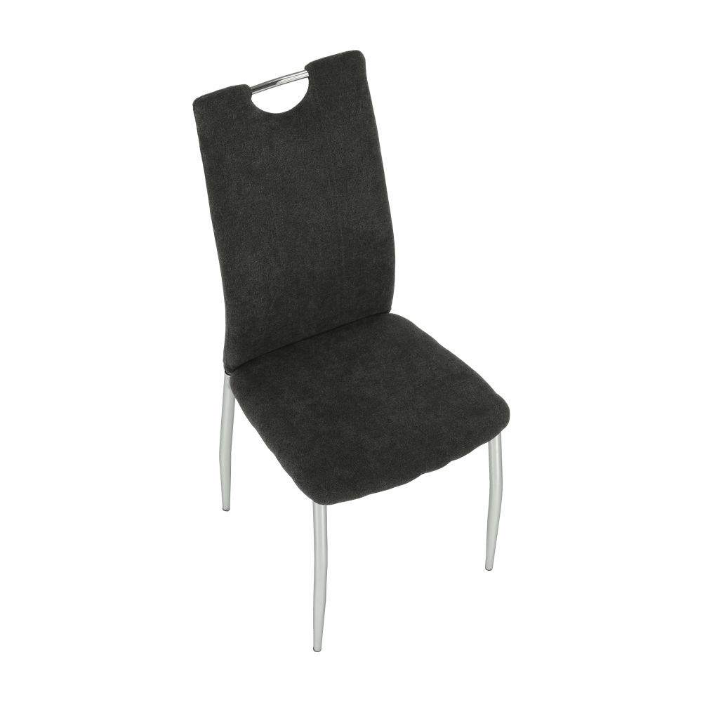 Jídelní židle, hnědošedá látka / chrom, OLIVA NEW