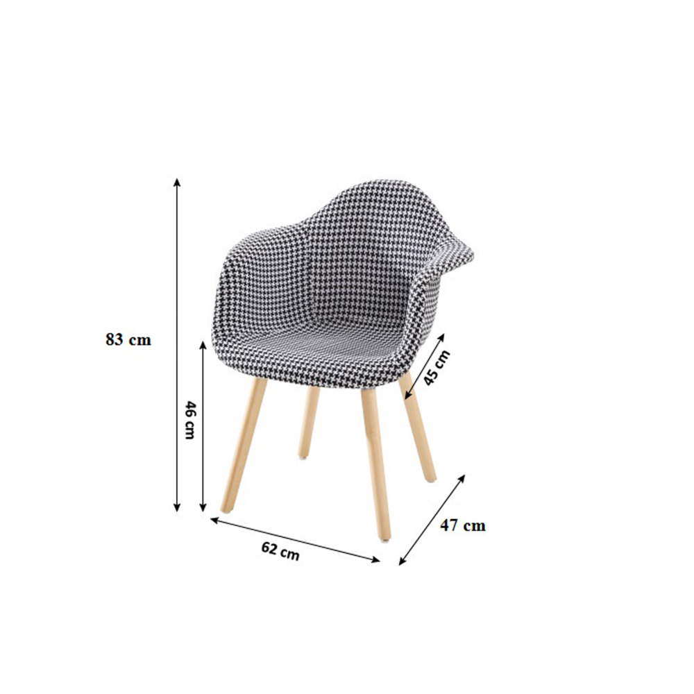 Étkező fotel, világosszürke anyag minta/bükk, LAMIS