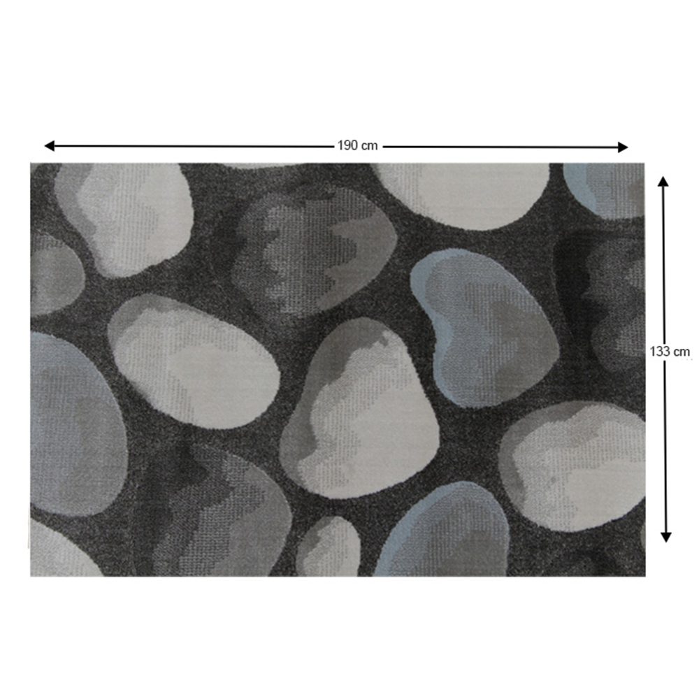 Koberec, hnědá / šedá / vzor kameny, 133x190, Menga
