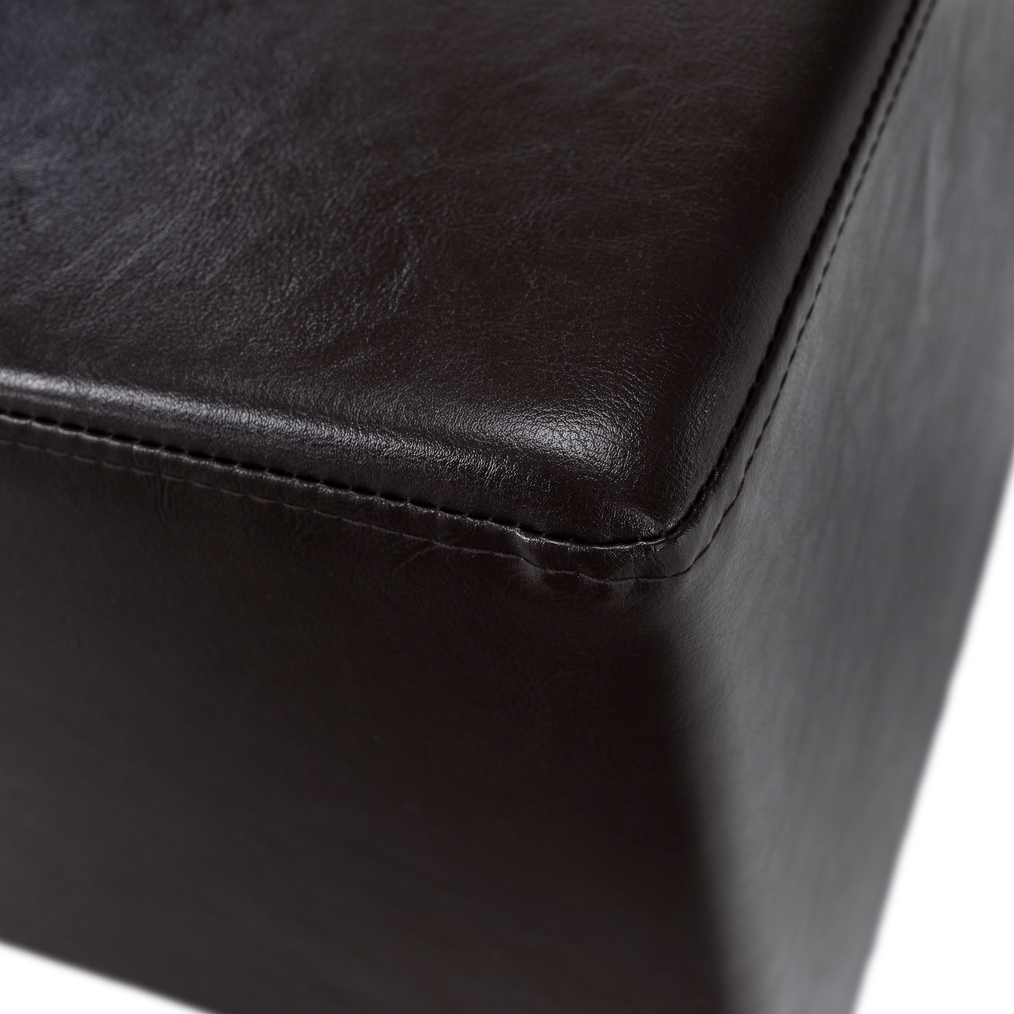 Puff, sötétbarna textilbőr, NIKI NEW