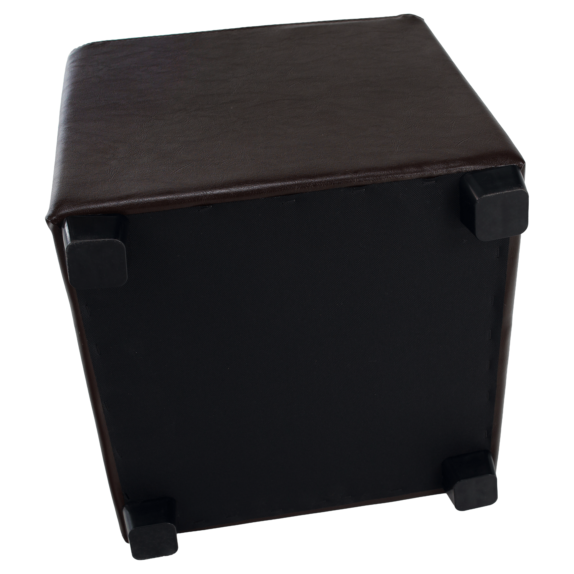 Puff, sötétbarna textilbőr, NIKI NEW