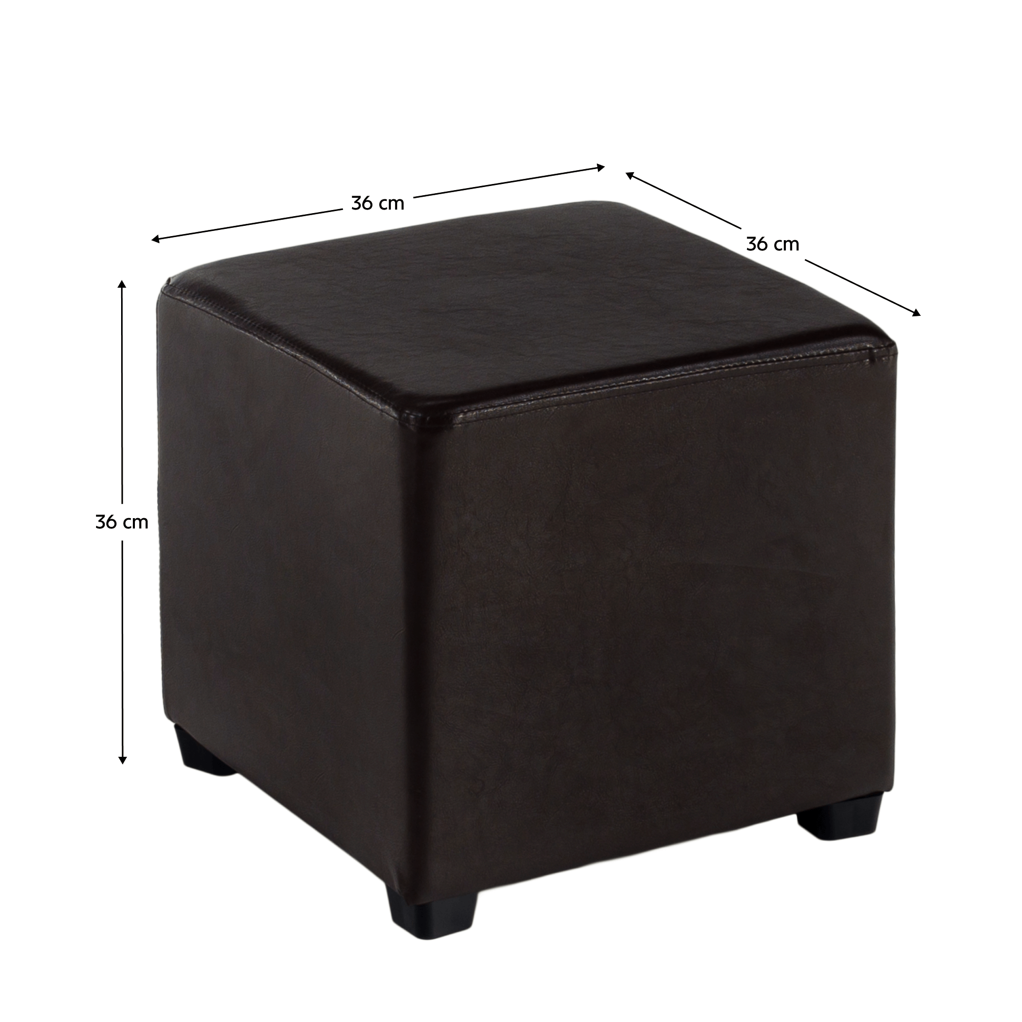 Puff, sötétbarna textilbőr, NIKI NEW