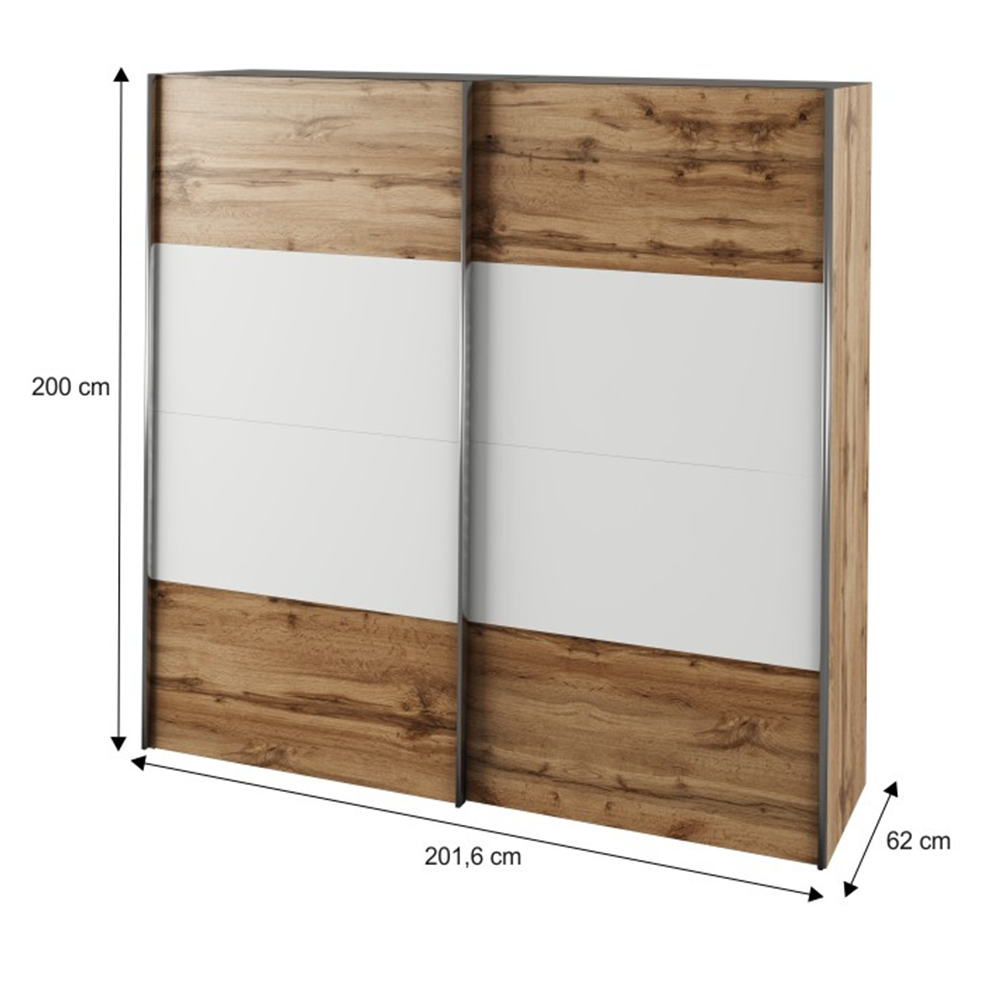 Ložnicový komplet (postel 160x200 cm), dub wotan/bílá, GABRIELA NEW