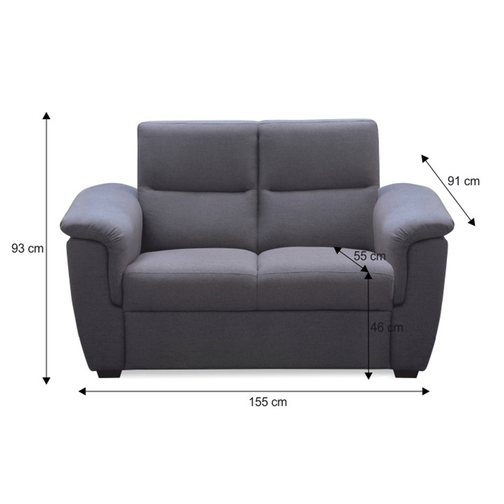 Canapea cu 2-locuri, material gri, la comandă, BORN