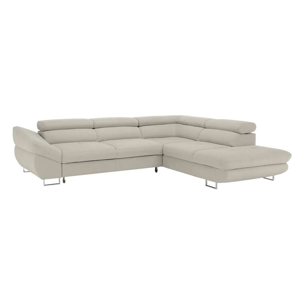 Rohová sedacia súprava, sivobéžová taupe, pravá, FABIA