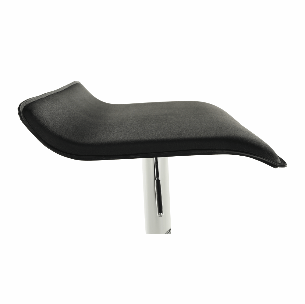 Barová židle, ekokůže černá/chrom, LARIA NEW