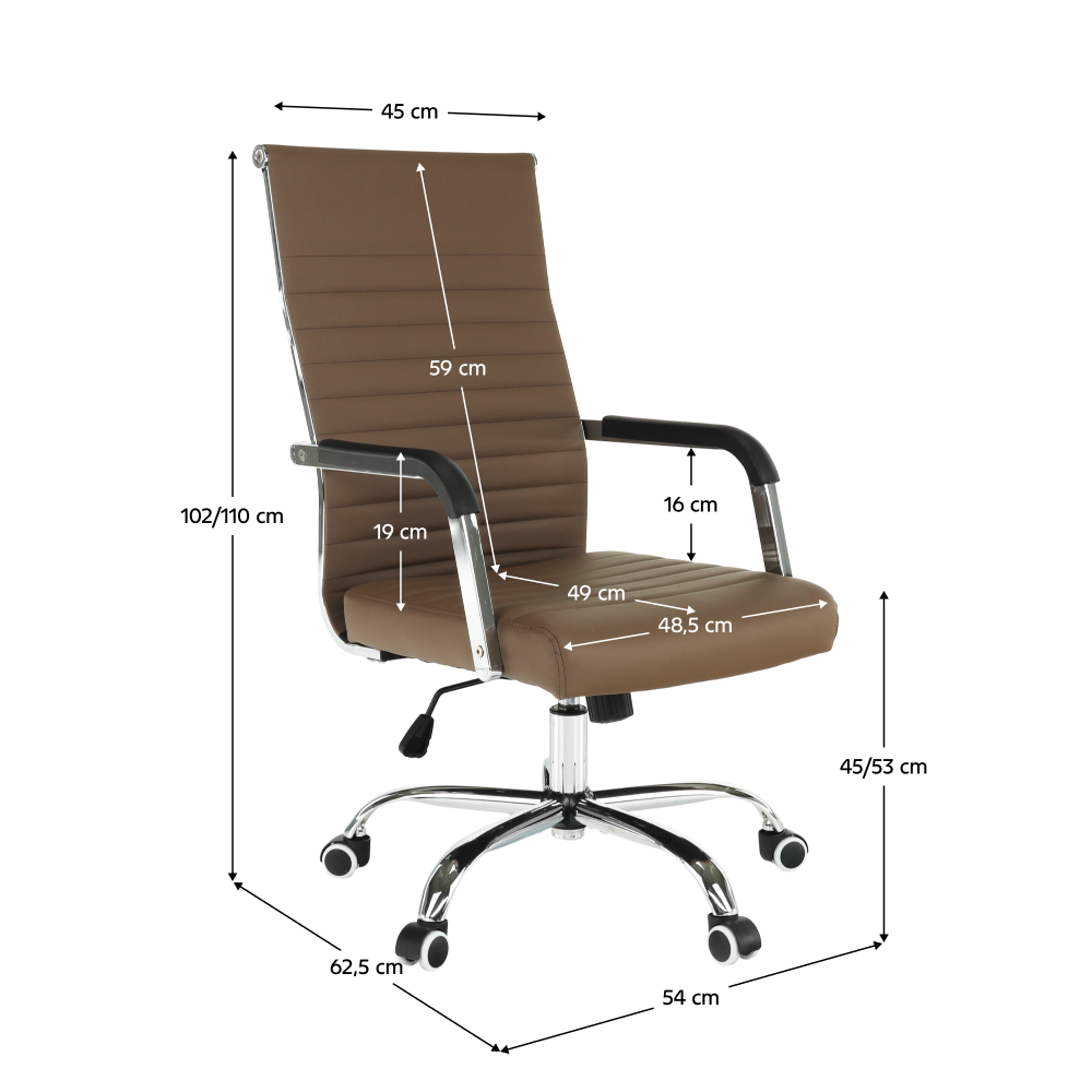 Kancelárske kreslo, ekokoža/kov, taupe/chróm, FARAN