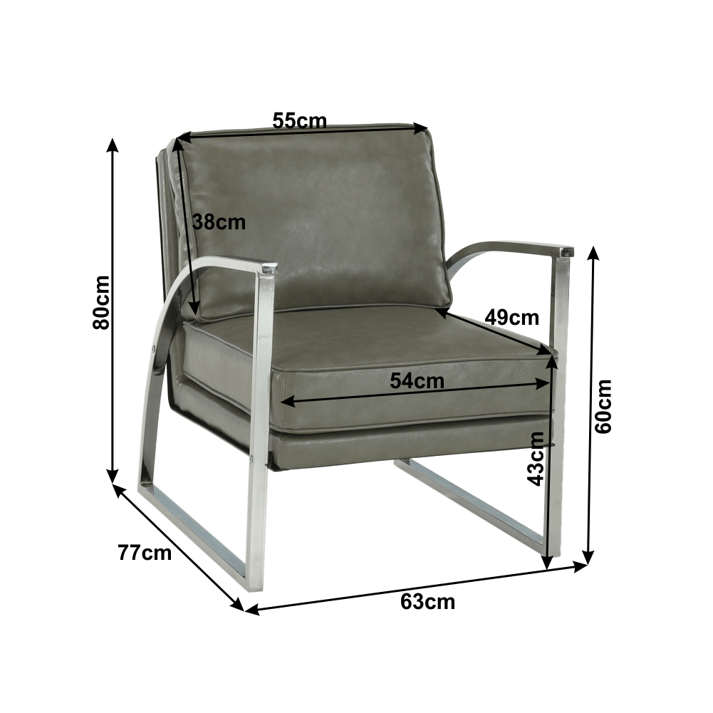 Dizájnos fotel, ezüst-szürke/ezüst, KUMON
